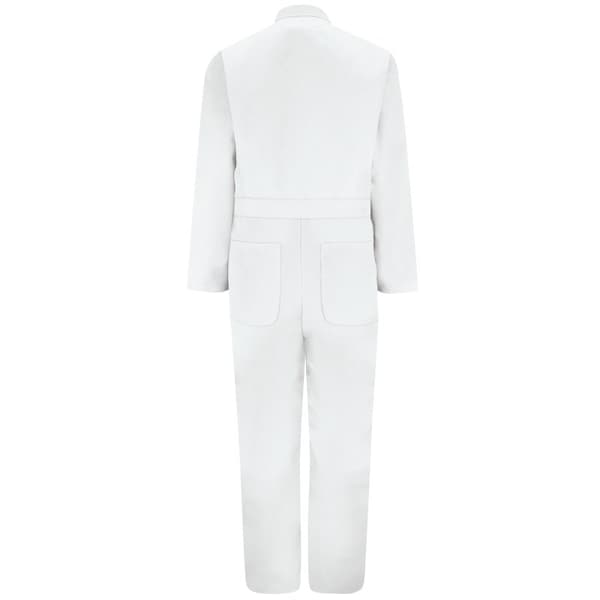 Red Kap Coverall, 35% Cotton, 65% Polyester, 7.25 oz Fabric Weight, 30 in Inseam, White, 46 Regular - CT10WH RG 46