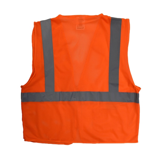 Radians Hi-Vis Economy Safety Vest 3XL Class 2 U-Block Back, , Zipper 2 Pockets - SV2ZOM3X