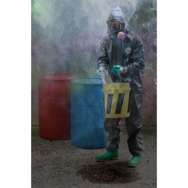 Lakeland Disposable Coverall, Hooded, XL, Pyrolon CRFR, Zipper, Elastic Cuff, Elastic Ankle - LS51130-XL