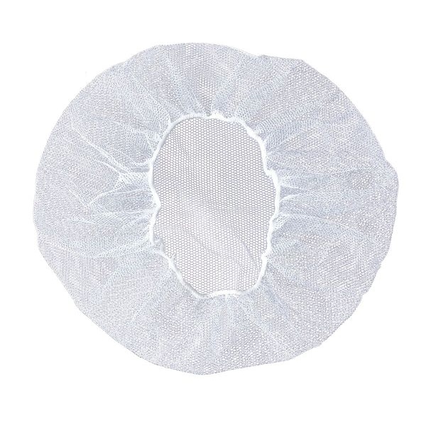 Condor Hairnet, Polyester, 20 in Dia., White, M, 100 PK - 29JW61