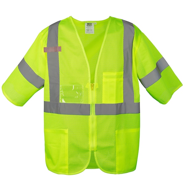 Cordova COR-BRITE Class 3 Vests, Lime Polyester Mesh Fabric, 3XL - V30013XL