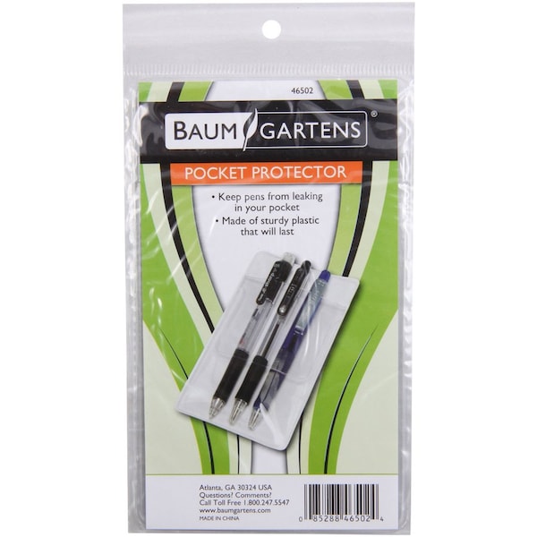 Baumgartens Pocket Protectors, for Pen Leaks, 48/BX, Clear PK - BAU46502