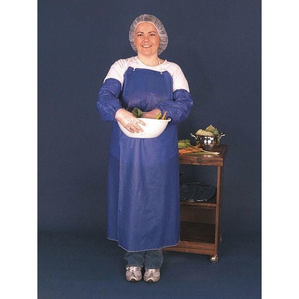 Mcr Safety 8 Mil Blue Vinyl Apron Edge 35 X, PK12 - O73R4