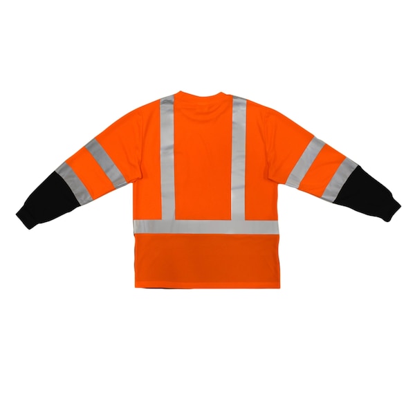 Radians Hi-Vis TpR/Cl3 LS Blk Bot T-Shirt-Org/Black-L - ST21B-3POS-L