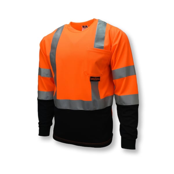 Radians Hi-Vis TpR/Cl3 LS Blk Bot T-Shirt-Org/Black-L - ST21B-3POS-L