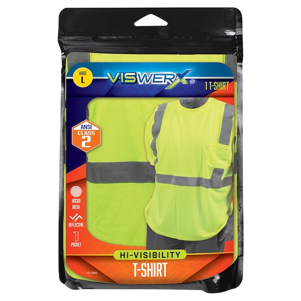 Viswerx Hi-Vis SS T-Shirt w-Pocket - ANSI CL2 LG - 127-22003