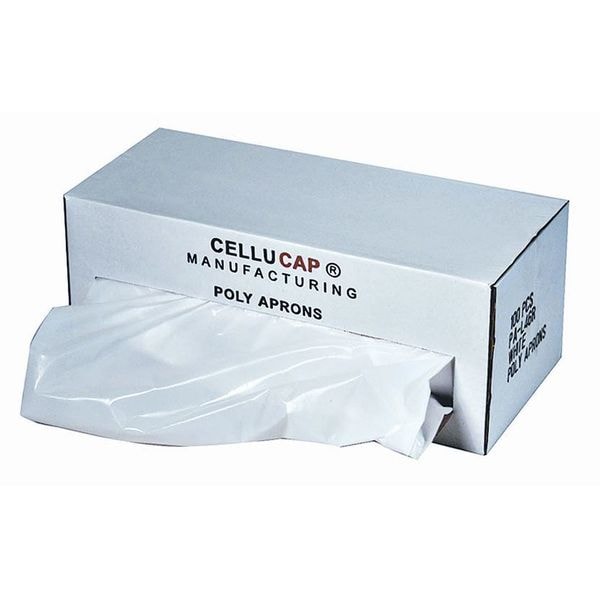Cellucap Disposable Apron, PE, 28x46, White, PK100 - PAL46RGRA