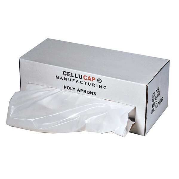 Cellucap Disposable Apron, PE, 28x46, White, PK100 - PAL46RGRA
