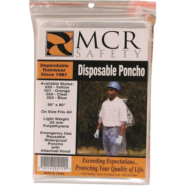 Mcr Safety MCR Safety Disposable Rain Ponchos, Pkg. of 12 - 22