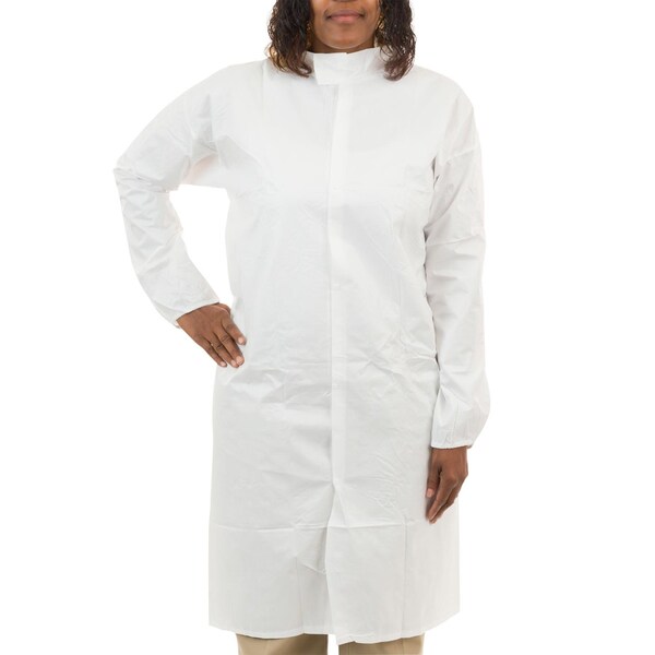 International Enviroguard CE11026CIS Sterile Frock, Tunnelized S, White, PK50, Microporous Fabric, Snaps Closure, White, S - CE11026CIS