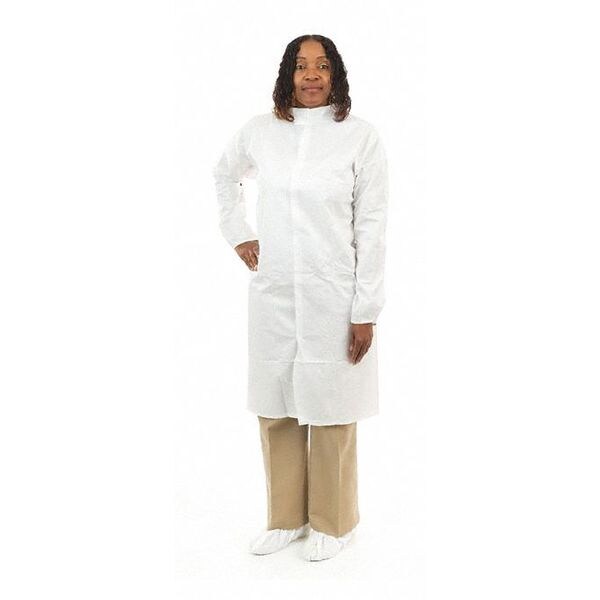 International Enviroguard CE11026CIS Sterile Frock, Tunnelized S, White, PK50, Microporous Fabric, Snaps Closure, White, S - CE11026CIS
