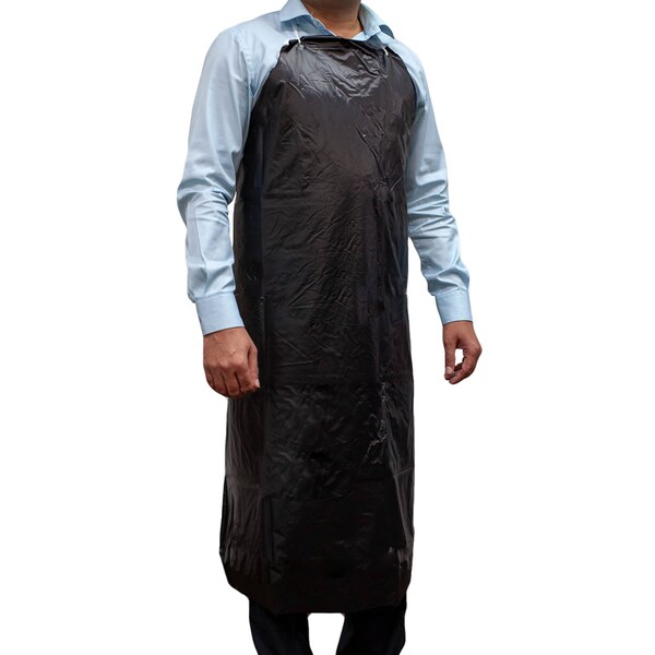 Safe Handler PVC Apron Prevent Bacterial Growth, Black, OSFM - BLSH-ES-PVC-AP2B