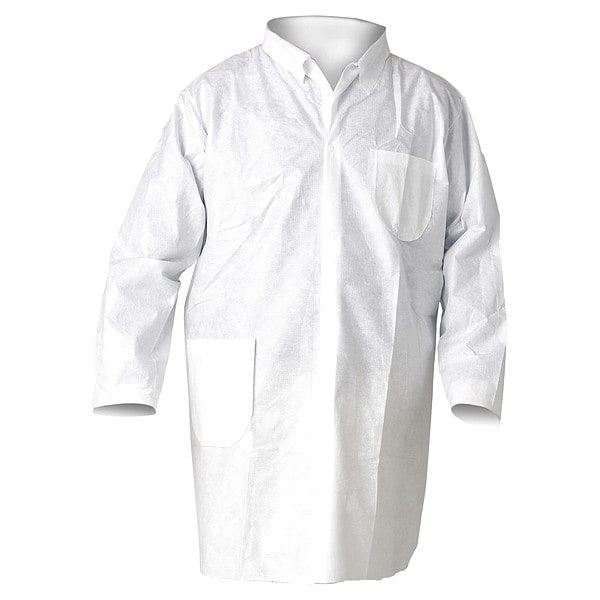Kleenguard Disposable Coverall, S, Fabric, Zipper, Elastic Cuff, Serged Seam, 25 PK - 30913