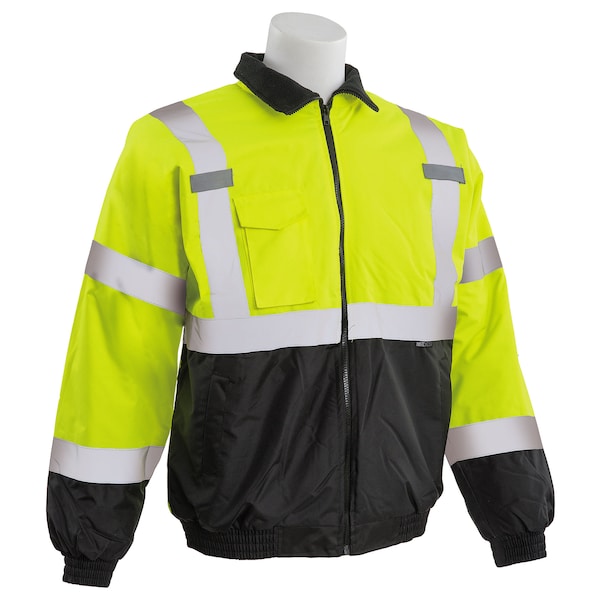 Deltaplus Hi-Vis Jacket, 300D Oxford Polyester with PU Coating, Lining Taffeta and Polyfill, Class 3 M - 63945