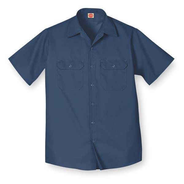 Vf Imagewear Men's Short Sleeve Utility Work Shirt, Cotton/Polyester, Button Closure, 2 Pocket(s), Navy - ST62NV SS XL