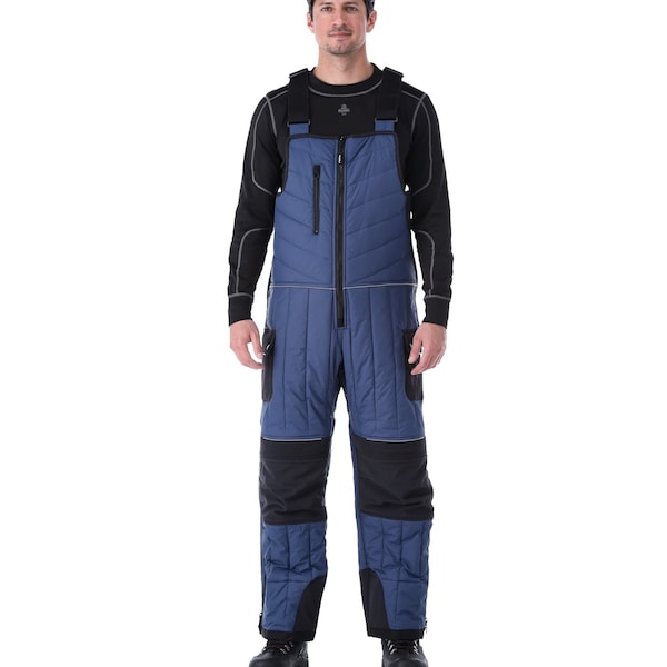 Refrigiwear Frostline Bib Overalls, Nylon, Black/Blue, 3XL - 7120RNBK3XL