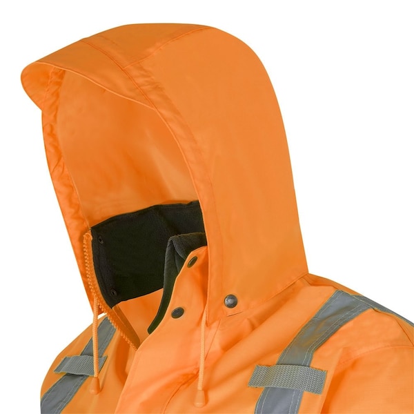 Pioneer Ripstop Jacket, Orange, Medium, 300 Denier PU-Coated Ripstop Polyester, Black|Hi-Vis Orange, M - V1200251U-M