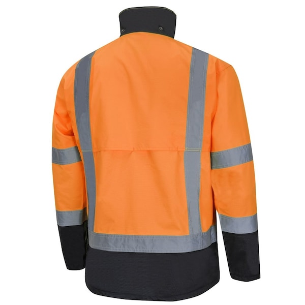 Pioneer Ripstop Jacket, Orange, Medium, 300 Denier PU-Coated Ripstop Polyester, Black|Hi-Vis Orange, M - V1200251U-M
