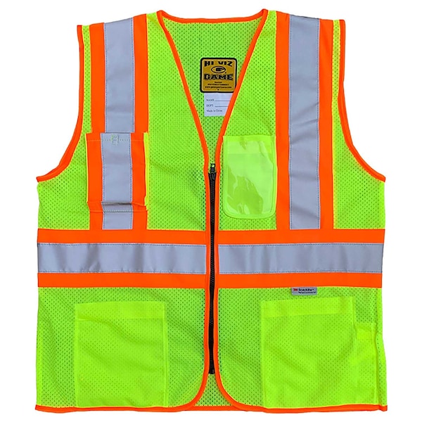 Game Workwear Hi-Vis Safety Vest 5XL Class 2 , Non-conductive Zipper Closure - I-85
