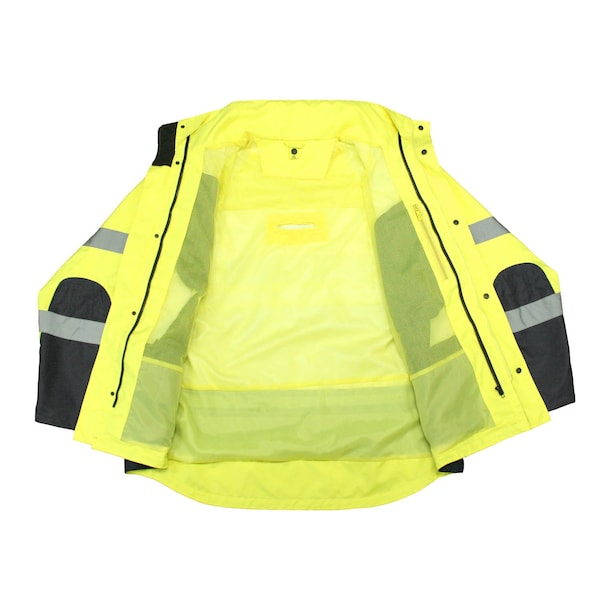Radians Hi-Vis 3-in-1 Parka, 100% Polyester Oxford, 300D, DWR Coated, Class Type R Class 3 Hi-Vis Green, L - SJ410B-3ZGS-L