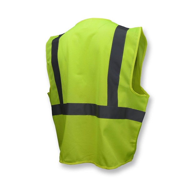 Radians Hi-Vis Economy Safety Vest 2XL Class 2 U-Block Back, , Zipper Closure 2 Pockets - SV2ZGM2X
