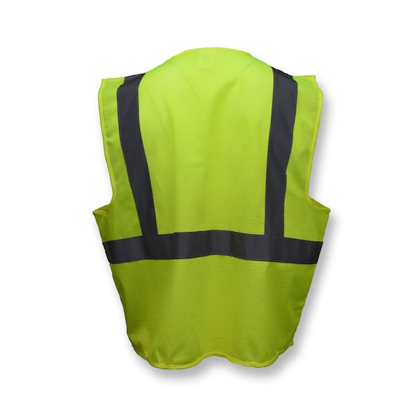 Radians Hi-Vis Economy Safety Vest 2XL Class 2 U-Block Back, , Zipper Closure 2 Pockets - SV2ZGM2X