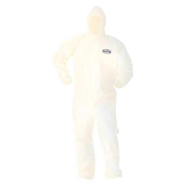 Kleenguard Disposable Coverall, Hooded, 2XL, KleenGuard(TM) A80, Zipper, Elastic Cuff, Elastic Ankle, 12 PK - 45645