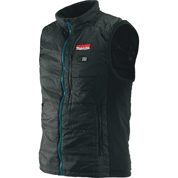 Makita Vest, Polyester, Up to 28 hr. Heating Time, Black, 2XL - DCV200Z2XL