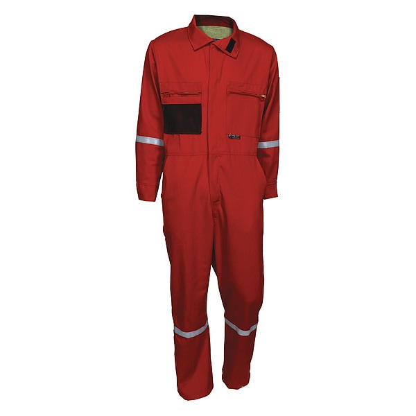 Mcr Safety Coverall, 8.7 cal/sq cm ATPV, 2XL, 30 in Inseam, Flame-Retardant 100% Treated Cotton, Zipper - SBC201452