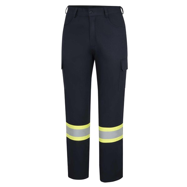 Oberon Hi-Vis FR/Arc-Rated 7.5 oz  88/12 Safety Cargo Pants, StarTech Tape, Navy, 44x32 - ZFJ219-38X32