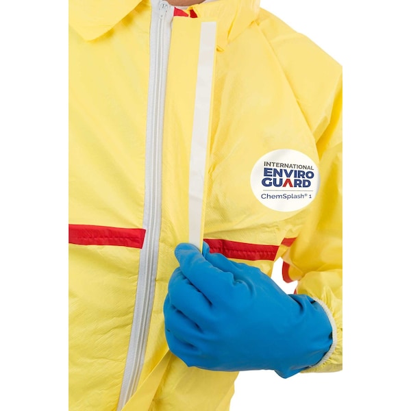 Chemsplash Chemical Resistant Coverall, Collared, XL, Non-Woven Laminate, Zipper, Elastic Cuff, Elastic Ankle - 7013YT-XL