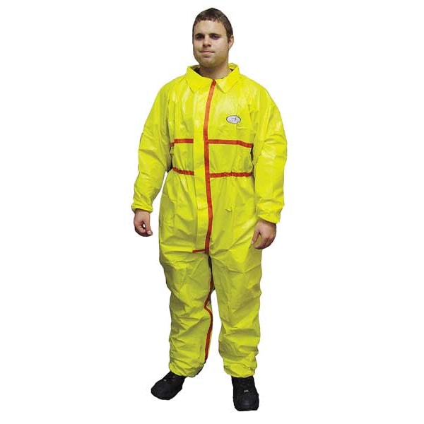 Chemsplash Chemical Resistant Coverall, Collared, XL, Non-Woven Laminate, Zipper, Elastic Cuff, Elastic Ankle - 7013YT-XL