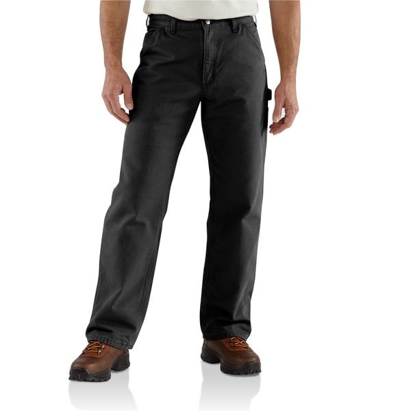 Carhartt Men's Dungaree Work Pants, 38 in, Black, Cotton - B11-BLK 38 36