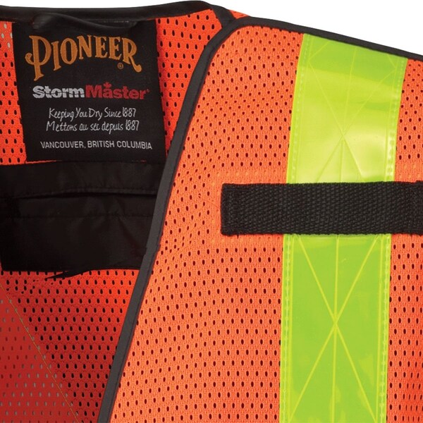 Pioneer Hi-Vis All-Purpose Mesh Tear-Away Safety Vest, 4 Pockets, Orange, O/S - V1030150U-O/S