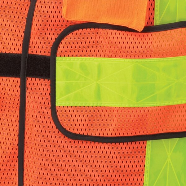 Pioneer Hi-Vis All-Purpose Mesh Tear-Away Safety Vest, 4 Pockets, Orange, O/S - V1030150U-O/S