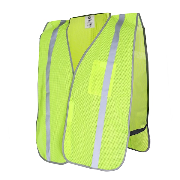 Ge Green Safety Vest, Inner Pocket, W/Elastic strap - GV074G