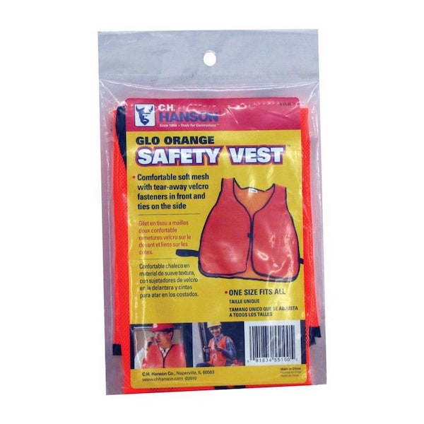 C.H. Hanson C.H. Hanson Reflective Safety Vest Orange One Size Fits All - 55100