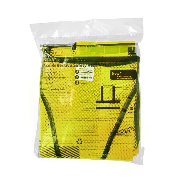 Safe Handler Lattice Reflective Safety Vests, X-Large, Yellow (10-Pack) - BLSH-ES-XL-SV2Y-10