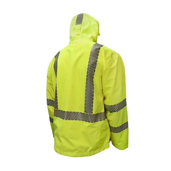 Radians Hi-Vis Rain Coat, Ripstop Waterproof Polyester, Class 3 Type R, Hi-Vis Green, 2XL - RW11-3ZGR-2X