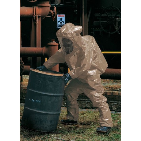 Dupont Chemical Resistant Coverall, Hooded, M, Tychem(R) Responder(R) CSM, Zipper, Hook-and-Loop Cuff - RC128TTNMD000100