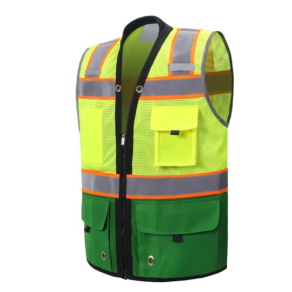2W International Premium Surveyor Vest, Green, Small, Class 2 - SV544GRC-2 S