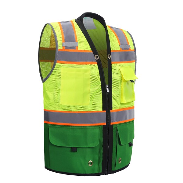 2W International Premium Surveyor Vest, Green, Small, Class 2 - SV544GRC-2 S
