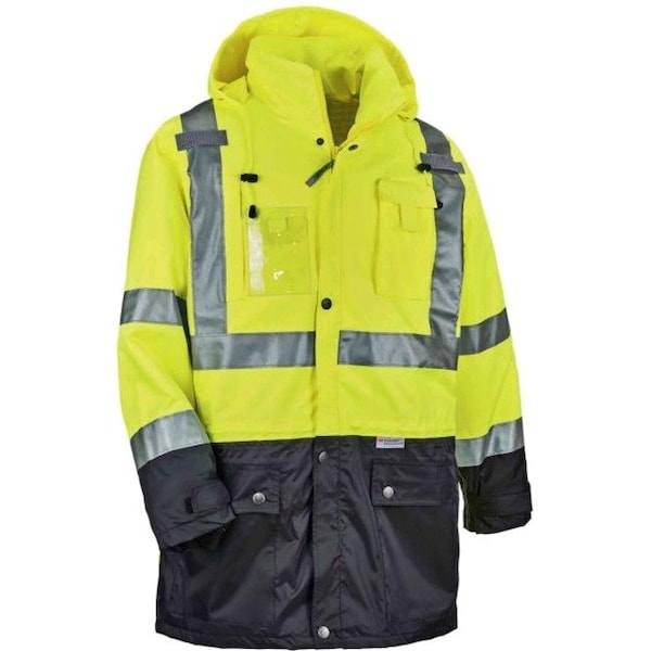 Ergodyne Hi-Vis Thermal Jacket Kit, 300D Oxford Polyester, Hi-Viz Lime, 3XL - 8388