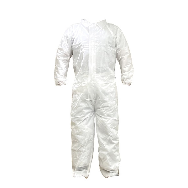 Condor Not Applicable Collared Coveralls, PP SMS, 28 9/16 in Inseam, White - 817LE4