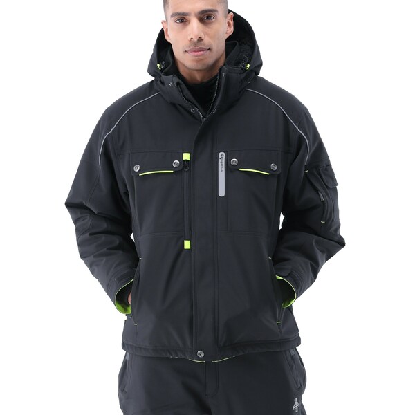 Refrigiwear Black Regular 2Xlg Extreme Ss Hooded Jkt With Reflective Trim - 8750RBLK2XL