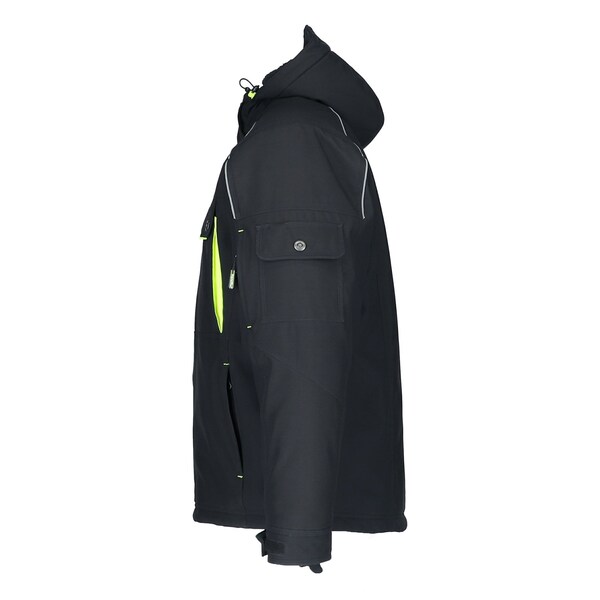 Refrigiwear Black Regular 2Xlg Extreme Ss Hooded Jkt With Reflective Trim - 8750RBLK2XL