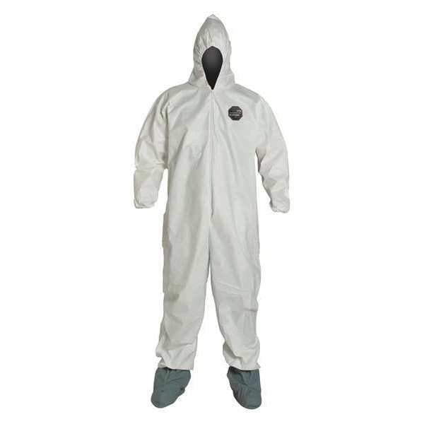 Dupont Disposable Coverall, Hooded, S, ProShield(R) 60, Zipper, Elastic Cuff, Elastic Ankle, Serged Seam - NG122SWHSM002500
