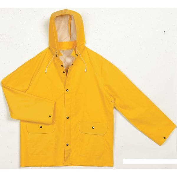 Mik 3-Piece Rainsuit with Detachable Hood, Polyester, PVC, 0.3 mm Thick, Detachable, Yellow, S - 35100-S