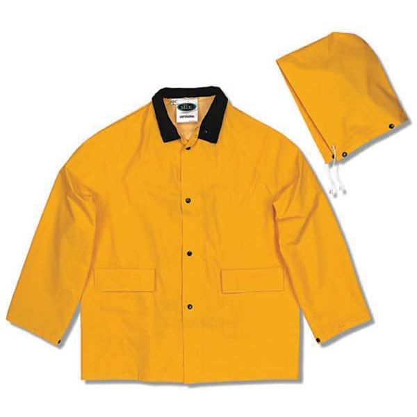 Mik 3-Piece Rainsuit with Detachable Hood, Polyester, PVC, 0.3 mm Thick, Detachable, Yellow, S - 35100-S