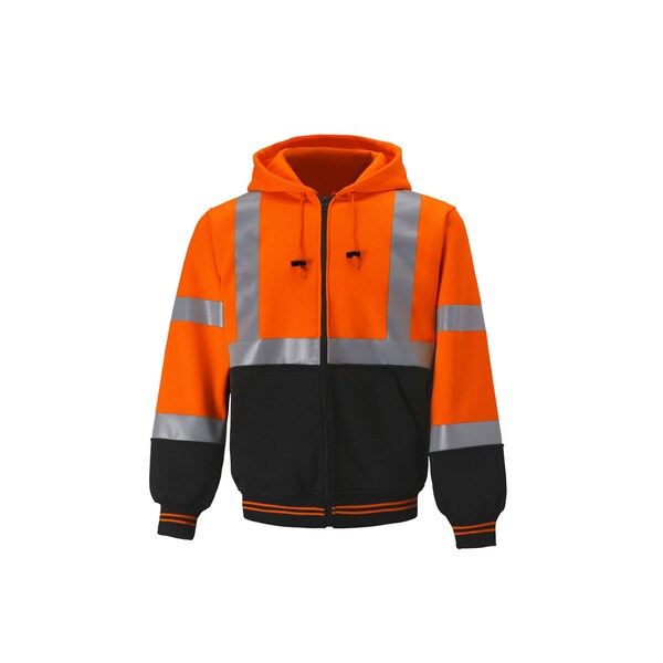 2W International Two Tone Hoodie Sweatshirt, 5X-Large, Orange, Class 3 - SS23C-3 5XL